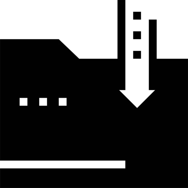 Ordner Icon Für Dateien Soliden Stil Herunterladen — Stockvektor