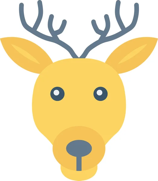 Animal Christmas Forest Icon Flat Style — Stock vektor