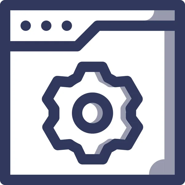 Backend Coding Design Icon Filled Outline Style — Stock vektor