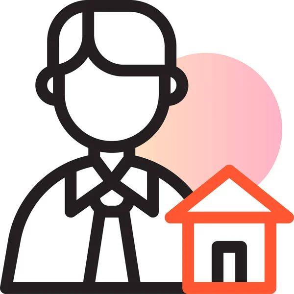Ügynök Bróker Home Icon Filled Outline Style — Stock Vector