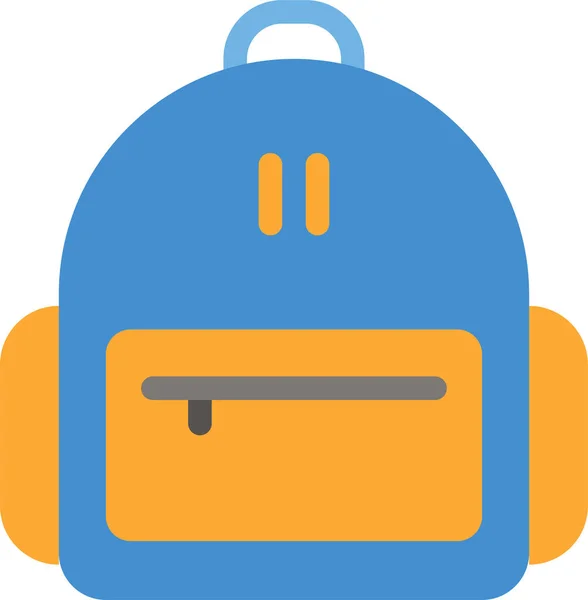 Back School Backpack Education Icon Flat Style — Stock vektor