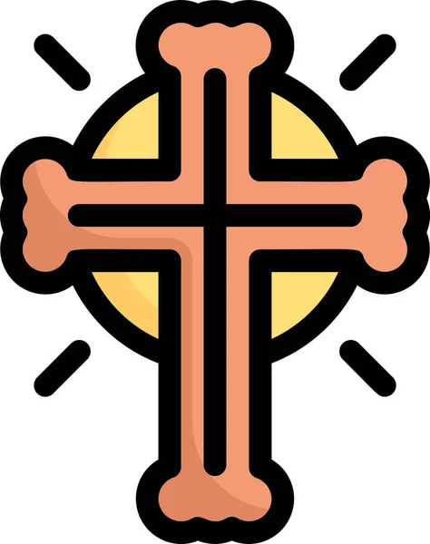 Christianity Cross Sign Easter Day Icon Easter Category — Stock vektor