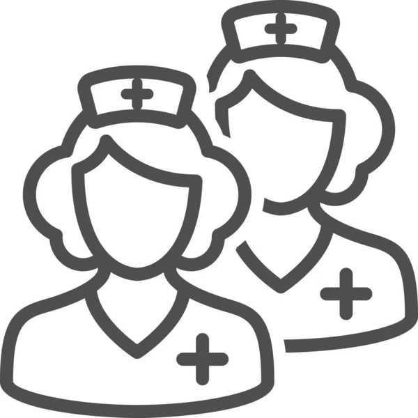 Krankenschwester Weiblich Krankenschwester Personal Ikone — Stockvektor