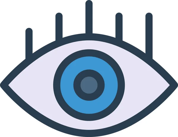 Eye Eyeball Look Icon Filled Outline Style — Stock Vector