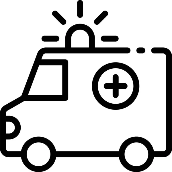 Βοήθημα Ασθενοφόρο Αυτοκίνητο Εικονίδιο Στυλ Περίγραμμα — Διανυσματικό Αρχείο