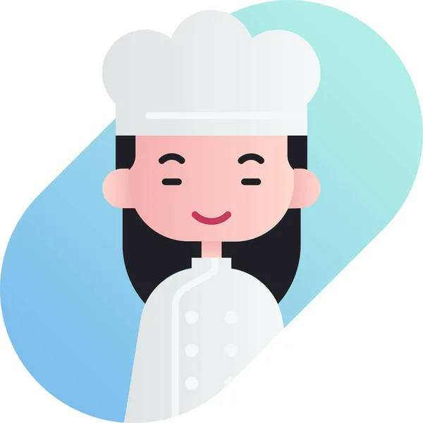 Avatar Baker Chinese Icon Flat Style — Stock Vector