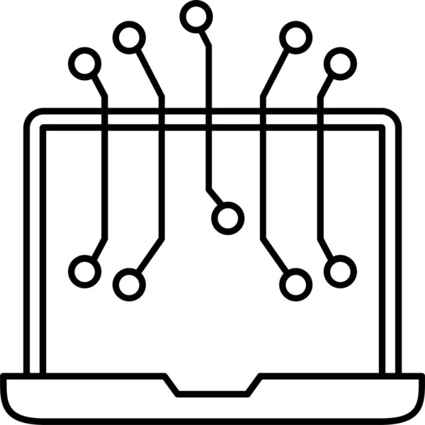 Ikon Perangkat Gadget Komputer Dalam Gaya Outline - Stok Vektor