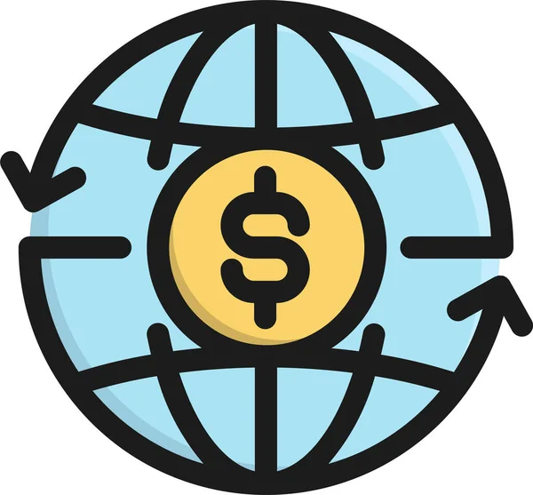 Значок Банківського Бізнес Долара Заповненому Стилі — стоковий вектор
