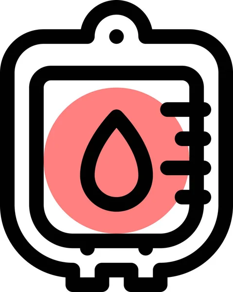 Zak Bloed Donatie Pictogram Gevulde Outline Stijl — Stockvector