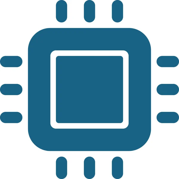Icono Del Procesador Microprocesador Cpu Estilo Sólido — Archivo Imágenes Vectoriales