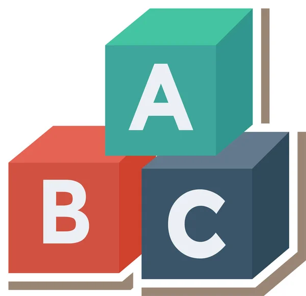 Abc Alfabetsikonen Platt Stil — Stock vektor