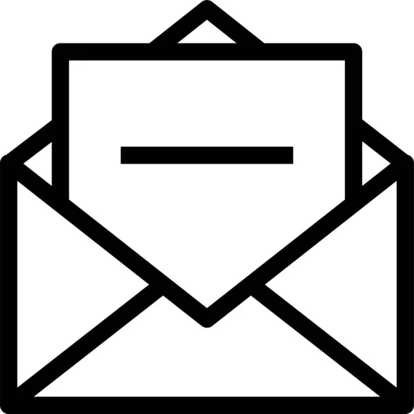 Kontakt Mail Ikona Koperty Stylu Zarys — Wektor stockowy
