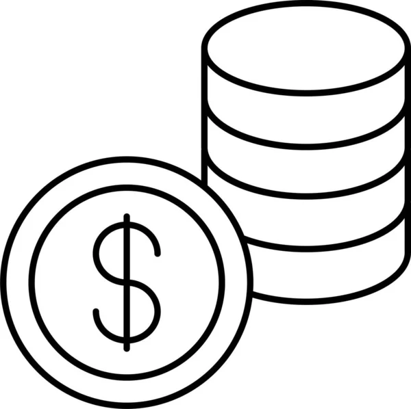 Mince Dolar Vydělávat Ikona — Stockový vektor
