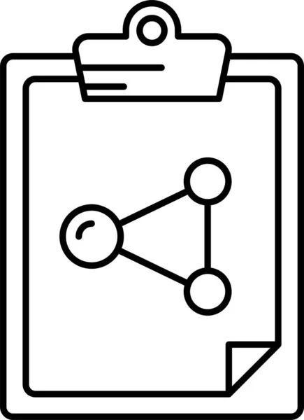 Icono Del Documento Del Portapapeles Átomos Estilo Esquema — Archivo Imágenes Vectoriales