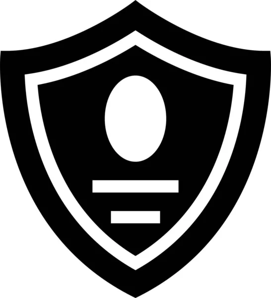 Icône Protection Badge Attribution Dans Style Solide — Image vectorielle