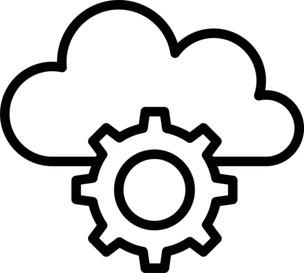 Cloud Configure Icône Préférence Dans Style Contour — Image vectorielle