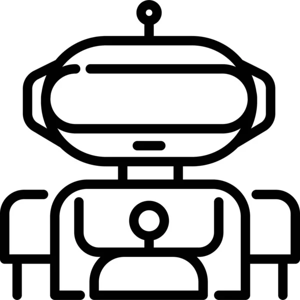 Android Cyborg Future Icon Outline Style — 图库矢量图片