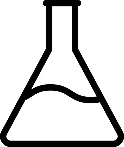 Becherglas Experiment Flaschensymbol Umrissstil — Stockvektor