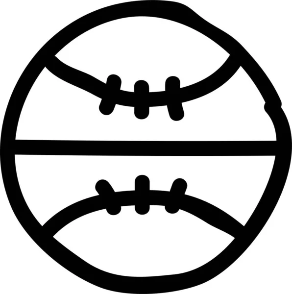Ball Cricketball Game Icon Handdrawn Style — Stock Vector