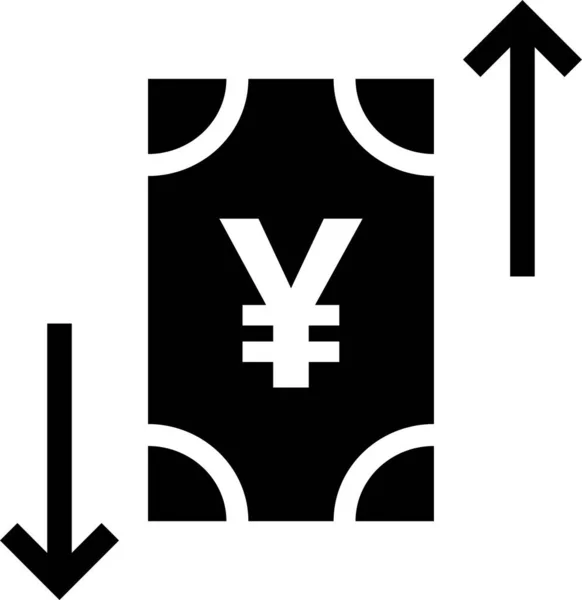 Kassa Valuta Pictogram Solide Stijl — Stockvector