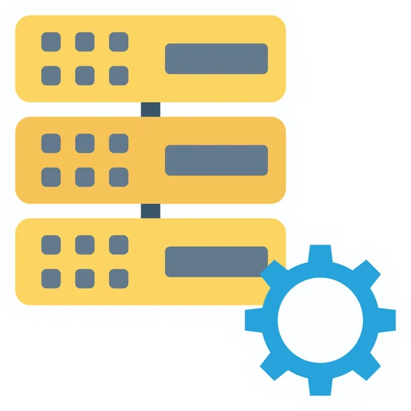 Configuration Database Server Icon Flat Style — Stock Vector