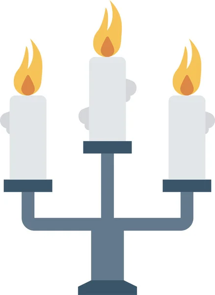 Kerzenkerzen Flammen Ikone Flachen Stil Auf — Stockvektor
