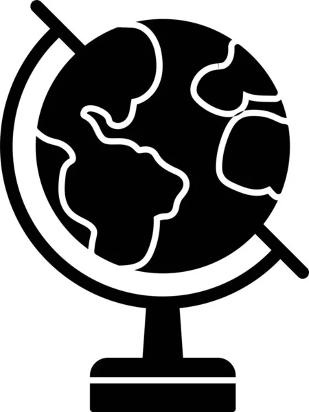 Globe Terrestre Icône Bureau Dans Style Solide — Image vectorielle