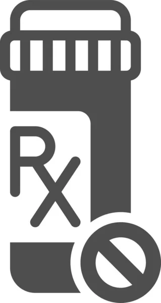 Наркотики Ліки Таблетки Пляшка Значок — стоковий вектор