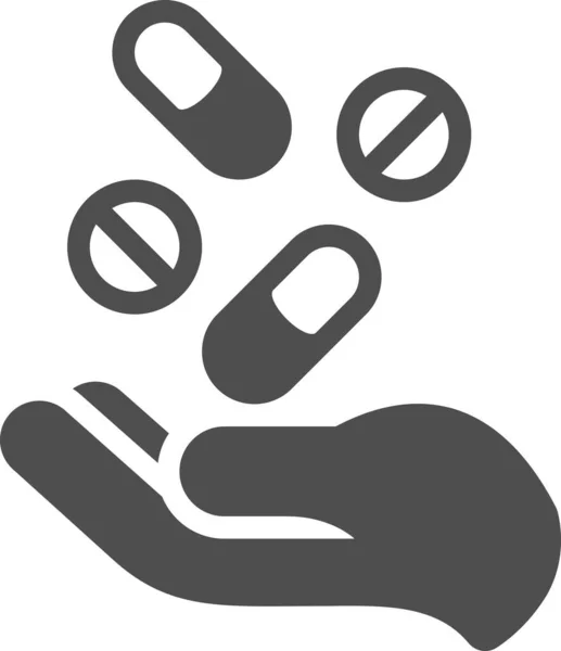 Toxicomanie Drogue Main Icône Dans Les Hôpitaux Catégorie Soins Santé — Image vectorielle
