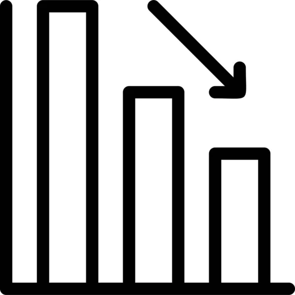 Gráfico Estatística Diminuída Ícone Perda Desconto — Vetor de Stock