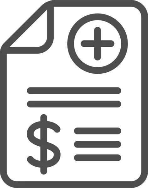 Medical Bill Health Insurance Bill Icon — Stock vektor