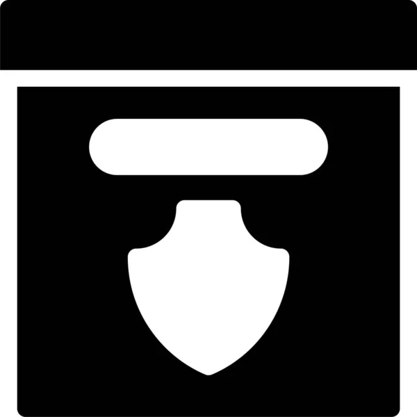 Ikona Ochrany Balíků Pevném Stylu — Stockový vektor