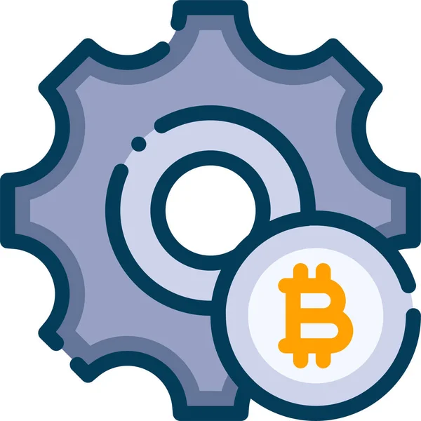 Ikona Kryptowaluta Biznesu Bitcoin Stylu Wypełnionym — Wektor stockowy