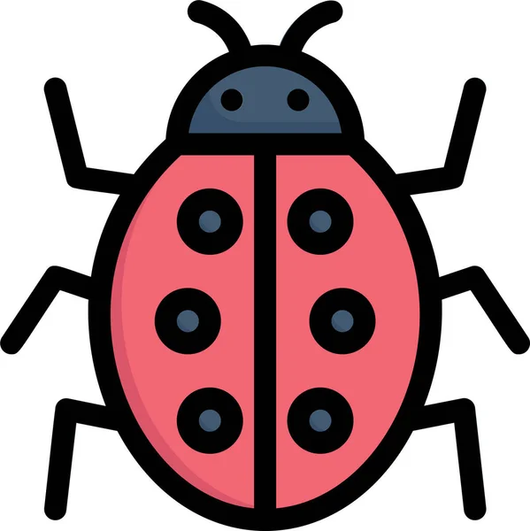 Tierisches Insekt Marienkäfer Symbol Der Kategorie Frühling — Stockvektor