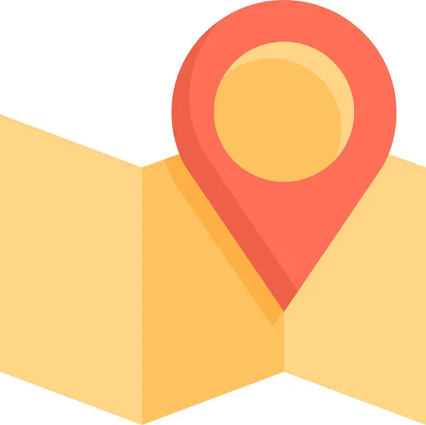 Adresse Icône Carte Localisation Dans Style Plat — Image vectorielle