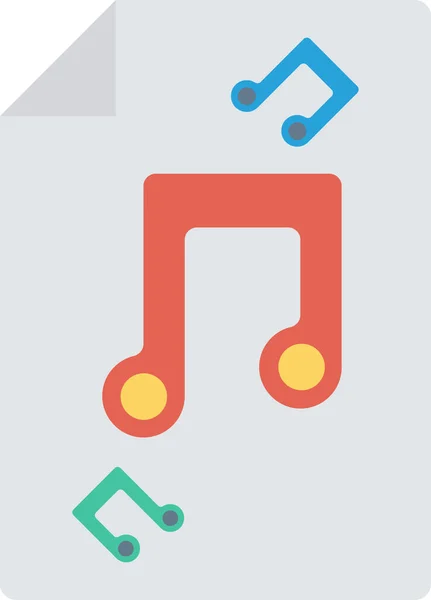 Doc Files Music Icon Flat Style — Stock Vector