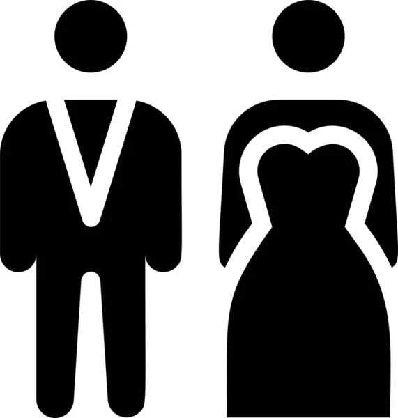 Couple Amour Mariage Icône — Image vectorielle