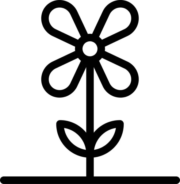 Beauty Flower Garden Icon Outline Style — Stock Vector