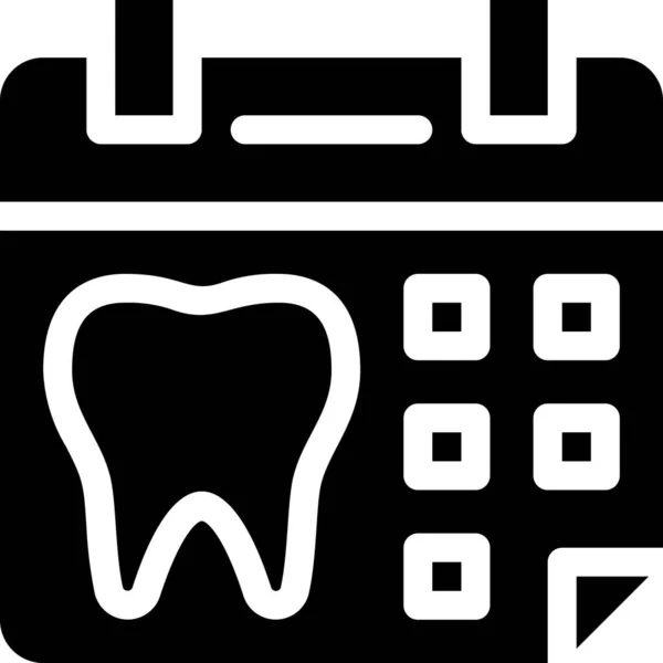 Calendario Fecha Cuidado Dental Icono — Archivo Imágenes Vectoriales