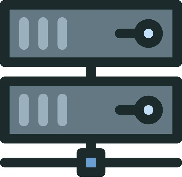 Icona Hosting Del Database Connessione Stile Full Outline — Vettoriale Stock