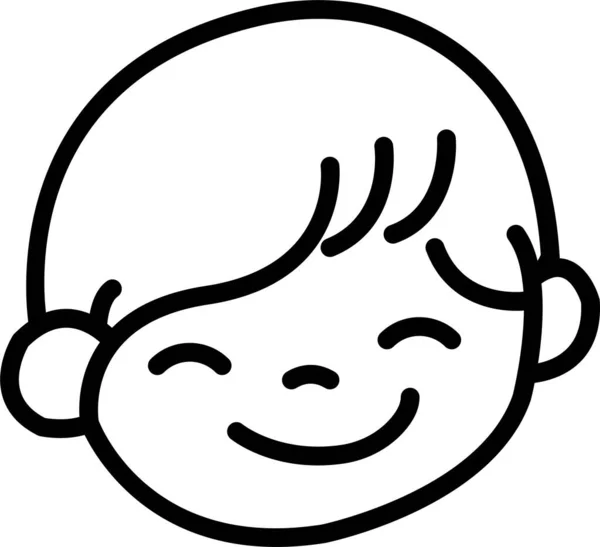 Bebé Niño Icono Niño Estilo Esquema — Vector de stock