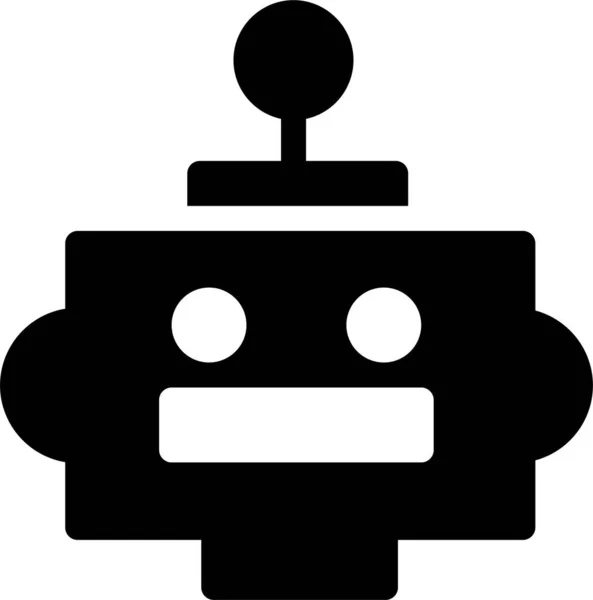 Ikona Robota Programowania Maszyny Solidnym Stylu — Wektor stockowy