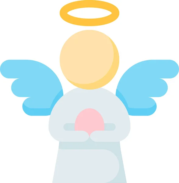 Икона Пасхального Яйца Ангела Плоском Стиле — стоковый вектор
