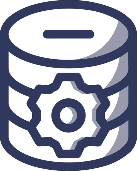 Data Manage Database Design Icon Filled Outline Style — 图库矢量图片