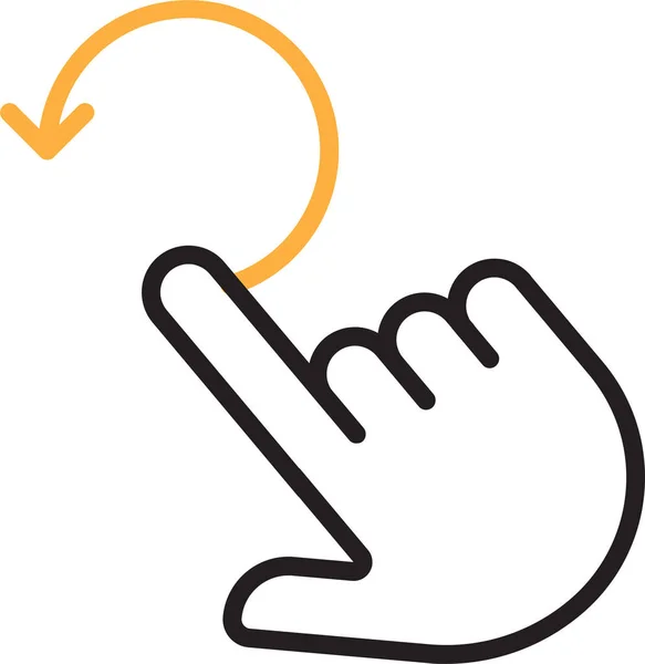 Drag Finger Gesture Icon Outline Style — Stock Vector