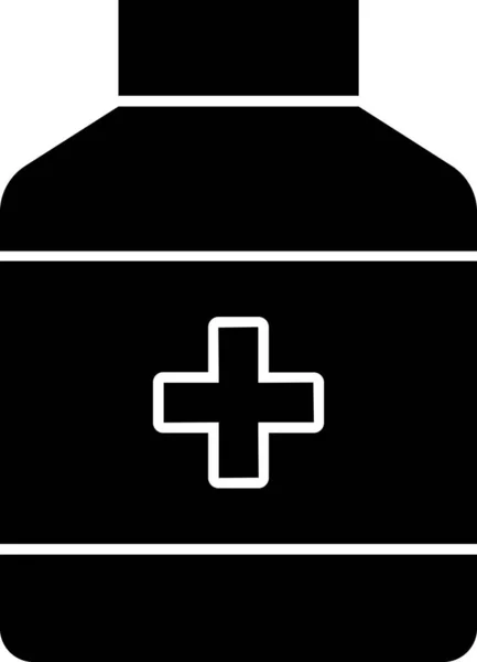 Icono Atención Médica Emergencia Medicamentos Estilo Sólido — Archivo Imágenes Vectoriales
