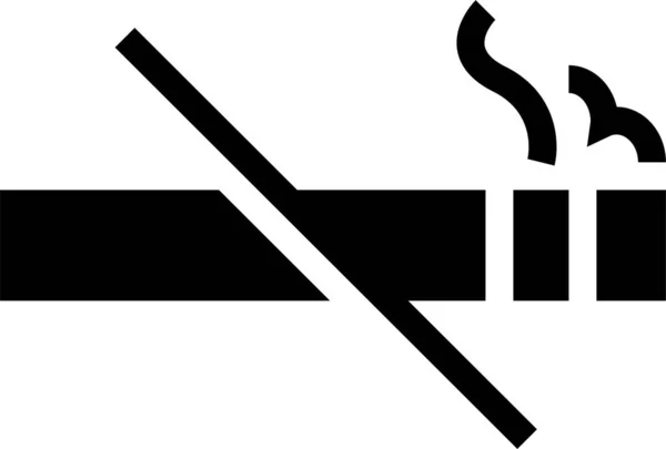 Sigaret Nosmoking Stoppen Roken Pictogram Solide Stijl — Stockvector
