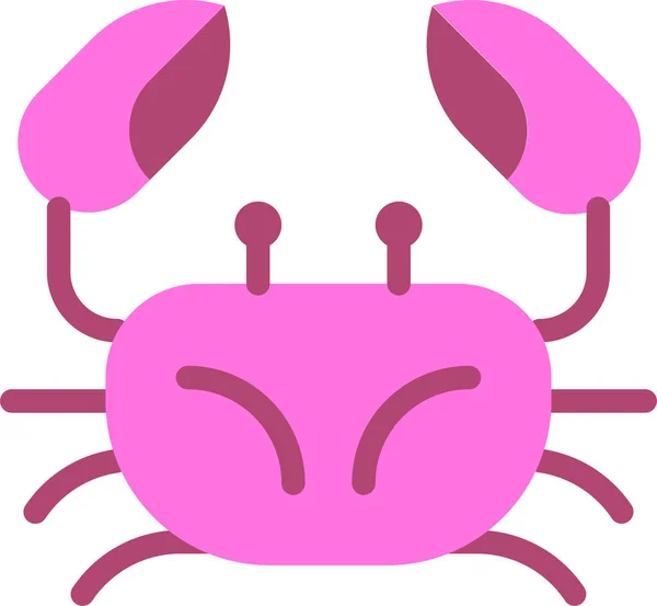 Icône Crabe Plage Animal Dans Style Plat — Image vectorielle