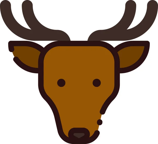 Animal Cartoon Deer Icon Filled Outline Style — Stock vektor