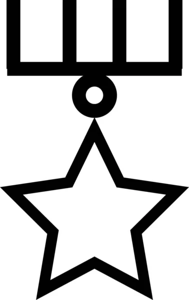 Onderscheiding Badge Kwaliteit Pictogram Omtrek Stijl — Stockvector